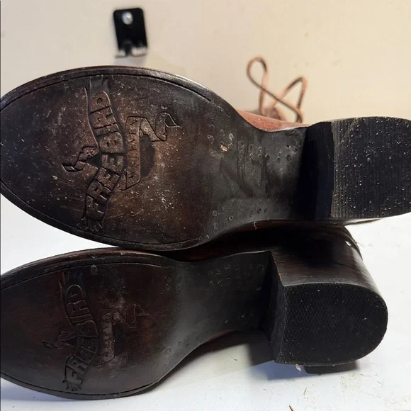 Freebird Dark Brown Leather Heeled Boots - Picture 2 of 5